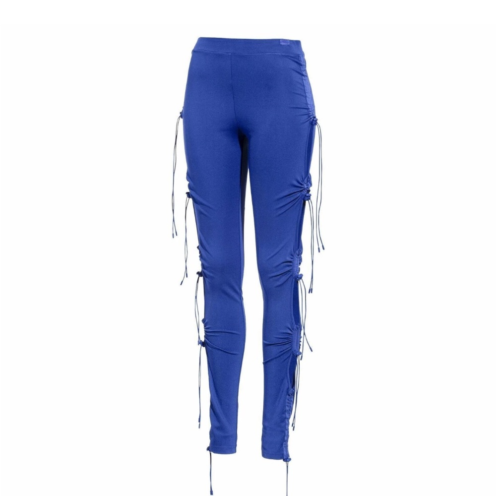 FENTY PUMA BY RHIANNA RUNCHING LACE-UP LEGGINGS IN DAZZLING BLUE SIZE MEDIUM